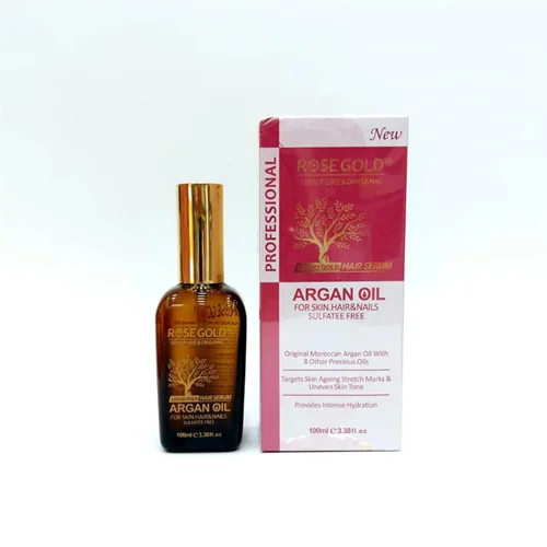روغن آرگان بدون سولفات رزگلد Rose gold حجم ۱۰۰ میل