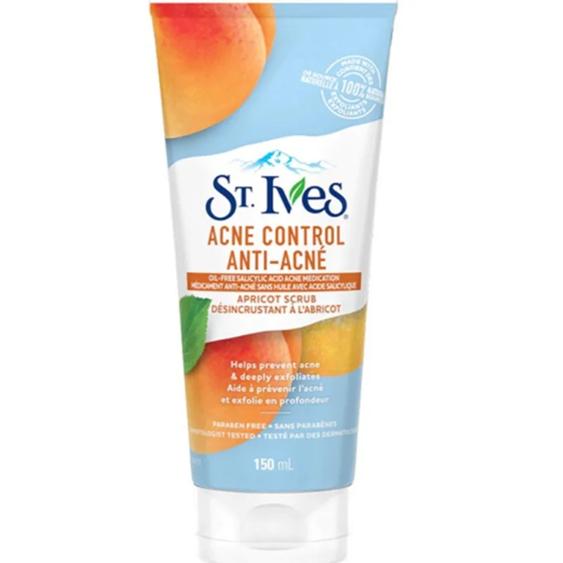 اسکراب صورت سنت ایوز St.Ives مدل Acne control حاوی زردآلو