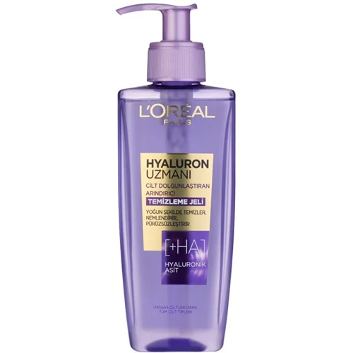 ژل شستشوی آبرسان هیالورونیک اسید لورآل loreal heyaluron uzmani حجم ۲۰۰ میلی