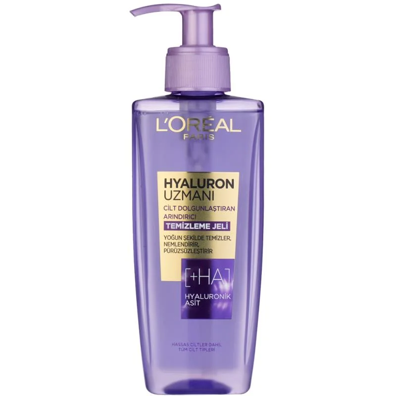 ژل شستشوی آبرسان هیالورونیک اسید لورآل loreal heyaluron uzmani حجم ۲۰۰ میلی