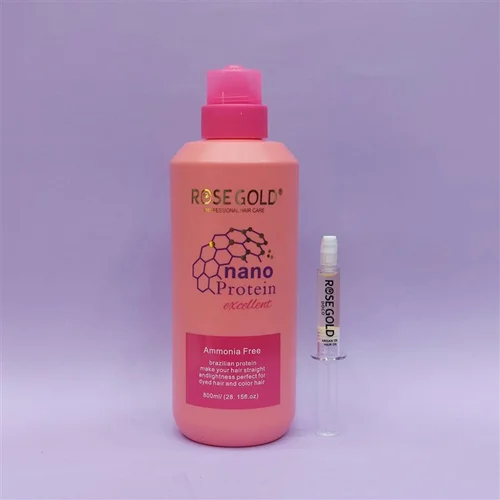 نانو پروتئین ویال دار برند رزگلد rose gold Nano protein حجم ۸۰۰ میلی لیتر
